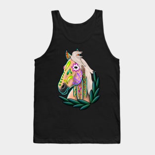 Day of the Dead Palomino Sugar Skull Horse Tank Top